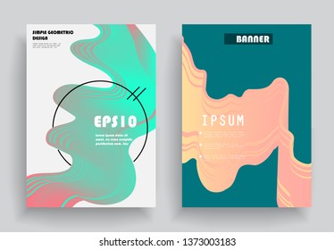 Covers templates set with graphic geometric elements. Applicable for brochures, posters, covers and banners. Vector illustrations.