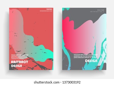 Covers templates set with graphic geometric elements. Applicable for brochures, posters, covers and banners. Vector illustrations.