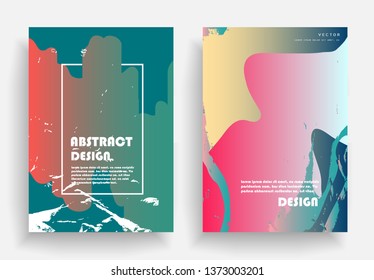 Covers templates set with graphic geometric elements. Applicable for brochures, posters, covers and banners. Vector illustrations.