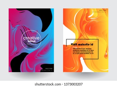 Covers templates set with graphic geometric elements. Applicable for brochures, posters, covers and banners. Vector illustrations.
