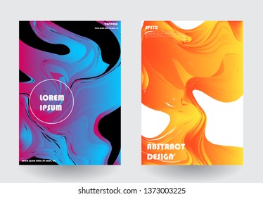 Covers templates set with graphic geometric elements. Applicable for brochures, posters, covers and banners. Vector illustrations.