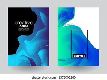 Covers templates set with graphic geometric elements. Applicable for brochures, posters, covers and banners. Vector illustrations.