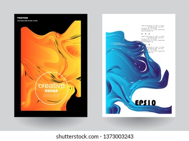 Covers templates set with graphic geometric elements. Applicable for brochures, posters, covers and banners. Vector illustrations.