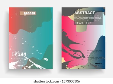 Covers templates set with graphic geometric elements. Applicable for brochures, posters, covers and banners. Vector illustrations.