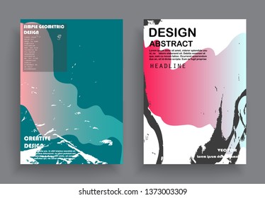 Covers templates set with graphic geometric elements. Applicable for brochures, posters, covers and banners. Vector illustrations.