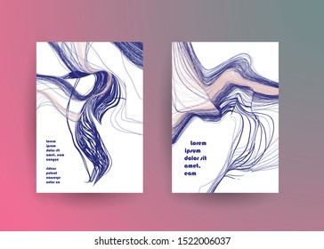 Covers templates set with graphic geometric elements. Applicable for brochures, posters, covers and banners. Vector illustrations.