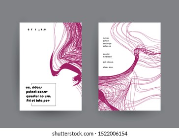 Covers templates set with graphic geometric elements. Applicable for brochures, posters, covers and banners. Vector illustrations.