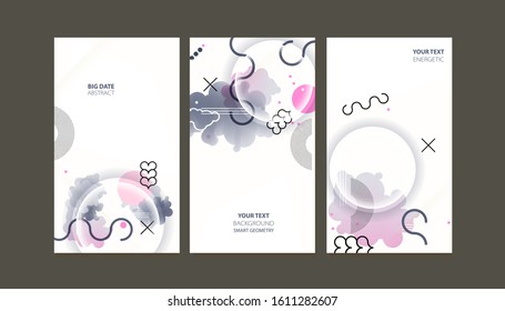 Covers templates set with graphic geometric elements for brochures banners vector illustrations