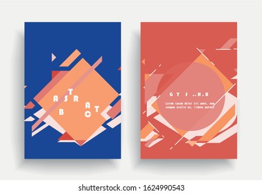 Covers templates set with graphic geometric elements. Applicable for brochures, posters, covers and banners. Vector illustrations.