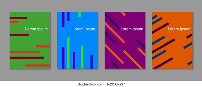 Covers templates set with graphic geometric elements. Applicable for brochures, posters, covers and banners. Eps 10 vector illustration.