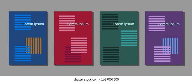 Covers templates set with graphic geometric elements. Applicable for brochures, posters, covers and banners. Eps 10 vector illustration.