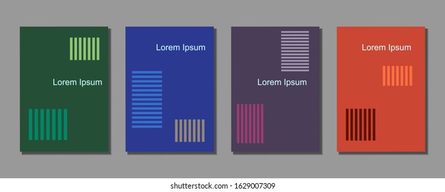 Covers templates set with graphic geometric elements. Applicable for brochures, posters, covers and banners. Eps 10 vector illustration.