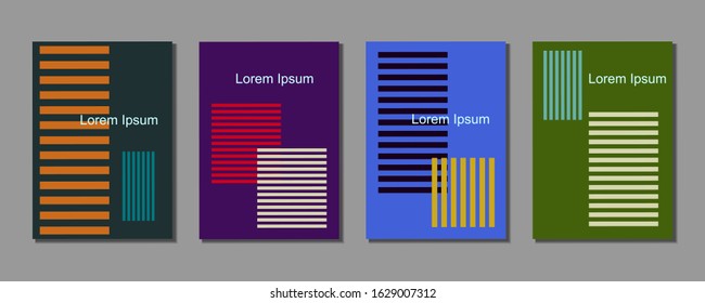 Covers templates set with graphic geometric elements. Applicable for brochures, posters, covers and banners. Eps 10 vector illustration.