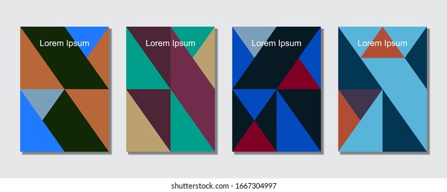 Covers templates set with graphic geometric elements. Applicable for brochures, posters, covers and banners. Eps 10 vector illustration.