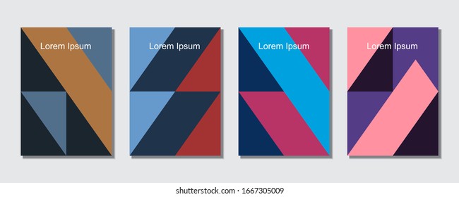 Covers templates set with graphic geometric elements. Applicable for brochures, posters, covers and banners. Eps 10 vector illustration.