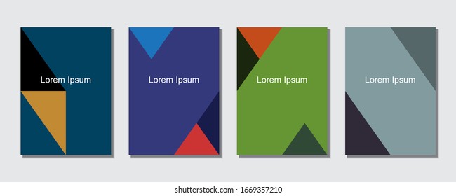 Covers templates set with graphic geometric elements. Applicable for brochures, posters, covers and banners. Eps 10 vector illustration.