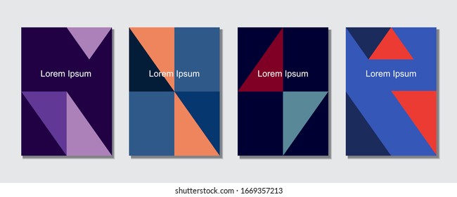 Covers templates set with graphic geometric elements. Applicable for brochures, posters, covers and banners. Eps 10 vector illustration.