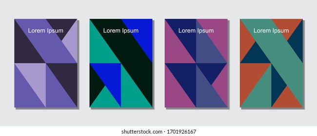 Covers templates set with graphic geometric elements. Applicable for brochures, posters, covers and banners. Eps 10 vector illustration.