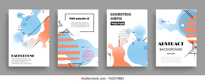 Covers templates set with graphic geometric elements. Applicable for brochures, posters, covers and banners. Vector illustrations.