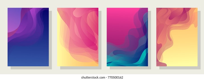 Covers templates set with graphic geometric elements. Applicable for brochures, posters, covers and banners. Vector illustrations. - Shutterstock ID 770500162