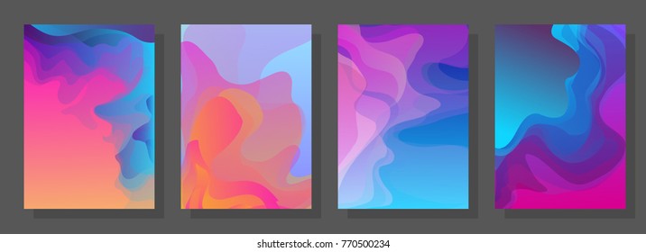 Covers templates set with graphic geometric elements. Applicable for brochures, posters, covers and banners. Vector illustrations.