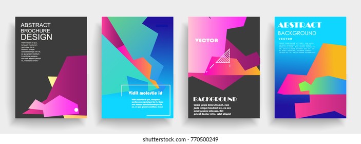 Covers templates set with graphic geometric elements. Applicable for brochures, posters, covers and banners. Vector illustrations.