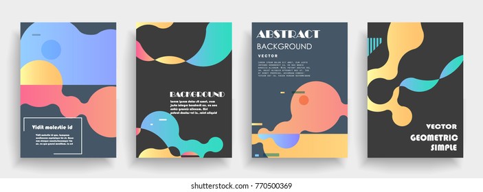 Covers templates set with graphic geometric elements. Applicable for brochures, posters, covers and banners. Vector illustrations.