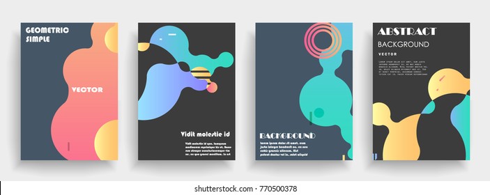 Covers templates set with graphic geometric elements. Applicable for brochures, posters, covers and banners. Vector illustrations.