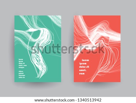 Covers templates set with graphic geometric elements. Applicable for brochures, posters, covers and banners. Vector illustrations.