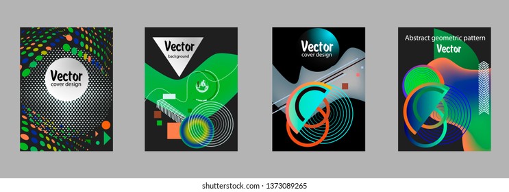 Covers templates set hipster style graphic geometric elements. Applicable for placards, brochures, posters, covers and banners.
