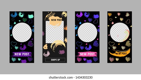 Covers templates set in hipster style graphic geometric elements. Applicable for placards, brochures, posters, covers and banners.