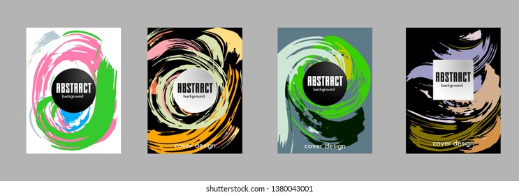 Covers templates set with memphis and hipster style graphic geometric elements. Applicable for placards, brochures, posters, covers and banners.