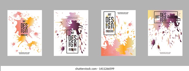 Covers templates set with memphis and hipster style graphic geometric elements. Applicable for placards, brochures, posters, covers and banners.
