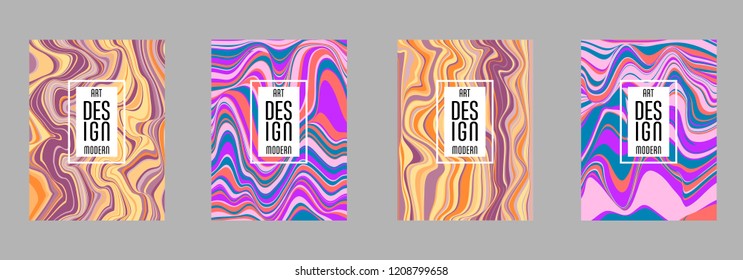 Covers templates set with, memphis and hipster style graphic geometric elements. Applicable for placards, brochures, posters, covers and banners.