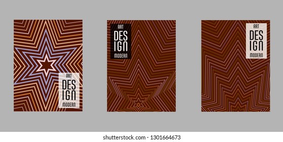 Covers templates set with, memphis and hipster style graphic geometric elements. Applicable for placards, brochures, posters, covers and banners.
