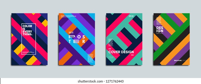 Covers with tredny geometric pattern. Eps10 vector template.