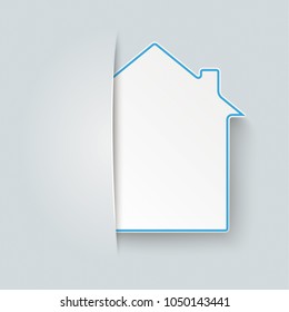 Covert house on the gray background. Eps 10 vector file.