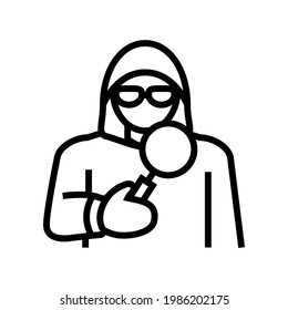 covert operations line icon vector. covert operations sign. isolated contour symbol black illustration