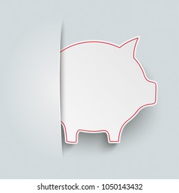 Covert piggy bank on the gray background. Eps 10 vector file.