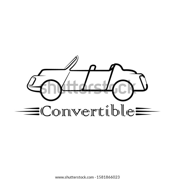 covertible car logo\
with line hand drawn\
style