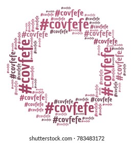 Covfefe word cloud. The new word invented by President Donald Trump. Vector illustration