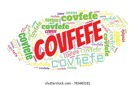 Covfefe word cloud. The new word invented by President Donald Trump. Vector illustration svg