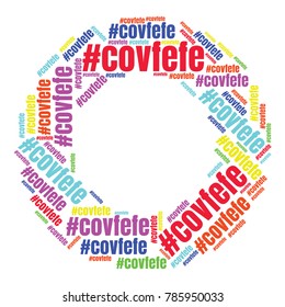 Covfefe word cloud. The new word invented by President Donald Trump. Vector illustration