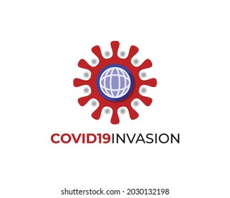 covid 19 forma de virus 22 invadiendo el mundo