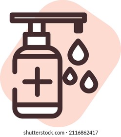 Covid 19 alcohol gel, illustration, vector on a white background.