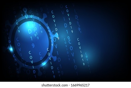 covid 19 background, Overall condition corona virus , futuristic digital innovation background vector illustration