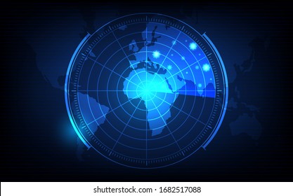 covid 19 background, Overall condition corona virus, map scan concept, futuristic digital innovation background vector illustration