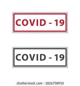 covid 19 black and red stamp