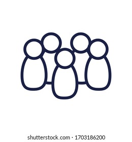 covid 19 concept, crowd icon over white background, line style, vector illustration