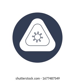 covid 19 concept of virus sign icon over white background, block style, vector illustration